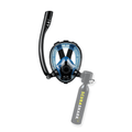 SCUBASHARK full-face snorkeling mask connected to mini refillable scuba tank – ideal for underwater exploration, snorkeling, and diving adventures